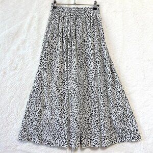 Inead Leopard Print ElasticWaist Long Skirt Size M
